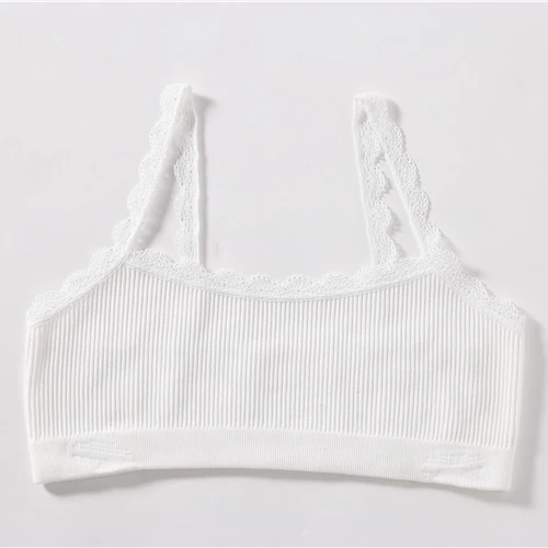 Popular Breathable Teenage Student Elastic Vest Thin Child Girl Small Vest Bra With Lace