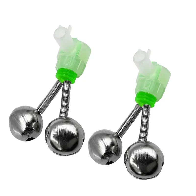 Fishing Bite Alarms Fishing Rod Bells Rod Clamp Tip Clip Bells Ring Green ABS Fishing Accessory