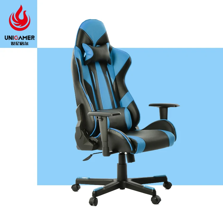 Синий оптовая продажа автомобильных светодиодных фар сиденье игровой Офисный Компьютерный стул игровое кресло для геймера