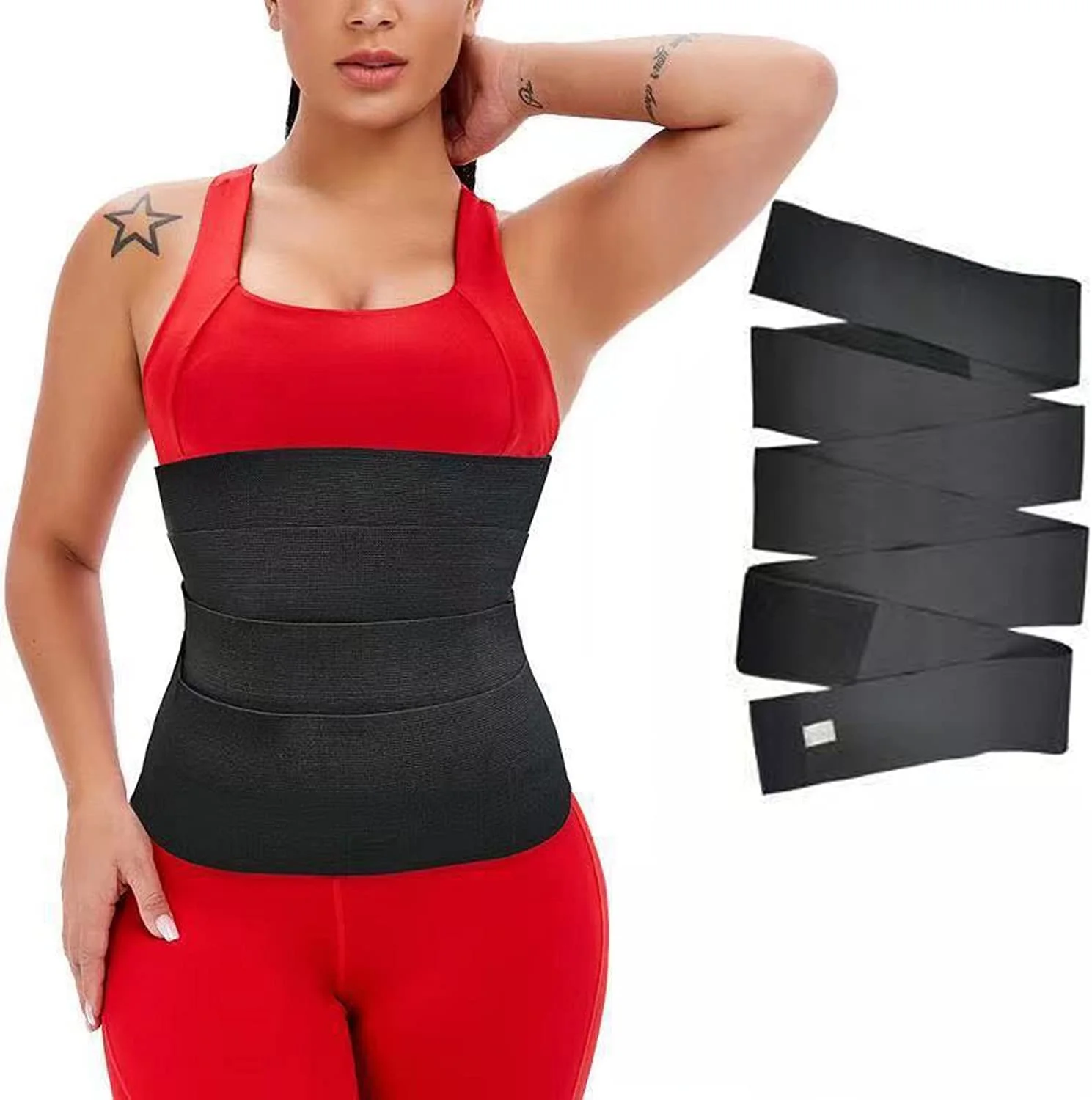 custom bandage tummy belly wrap around waist trainer belt Bands belt waist wrap waist trainer