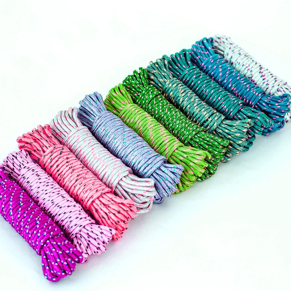 Clothesline Outdoor Clothes Drying 20mm 5mm 3mm 12mm 10mm 4mm Windproof Tent Canopy Braid Custom Packaging Leash Nylon Rope