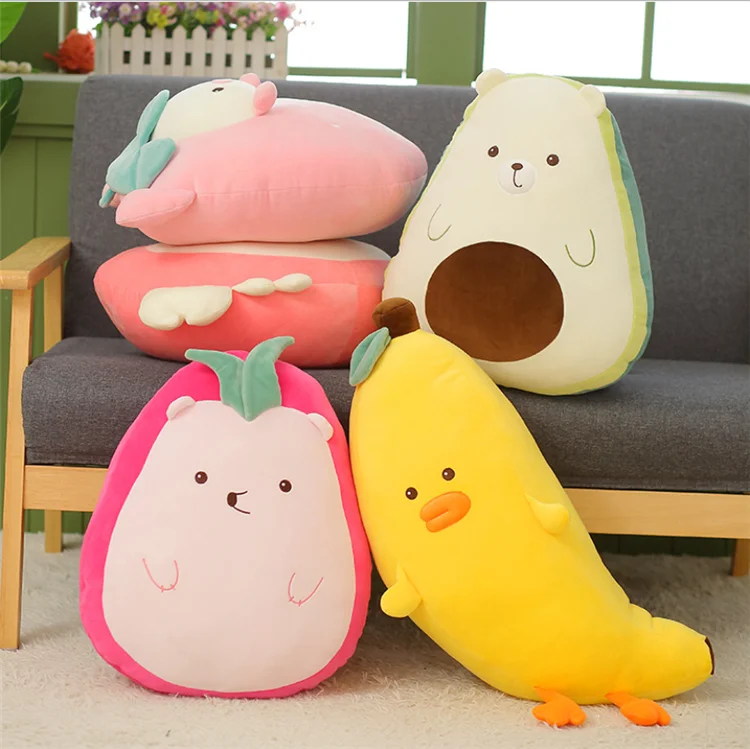 YIWU AULLAN  2022 Cute Fruit Avocado Cuddle Shaped Soft Pillow Stuffed Doll Cushion Plush Toys