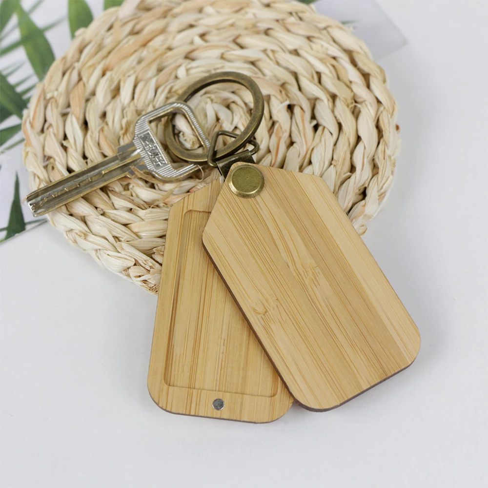 Wholesale Wooden Photo Keychain Cherry Walnut Wood Pictures Keychains Word Letter Name For Lovers