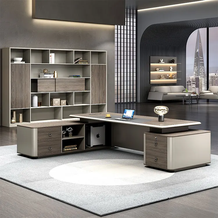 Liyu Luxury Big Boss Table Desks Design Home Office Executive Office Desk