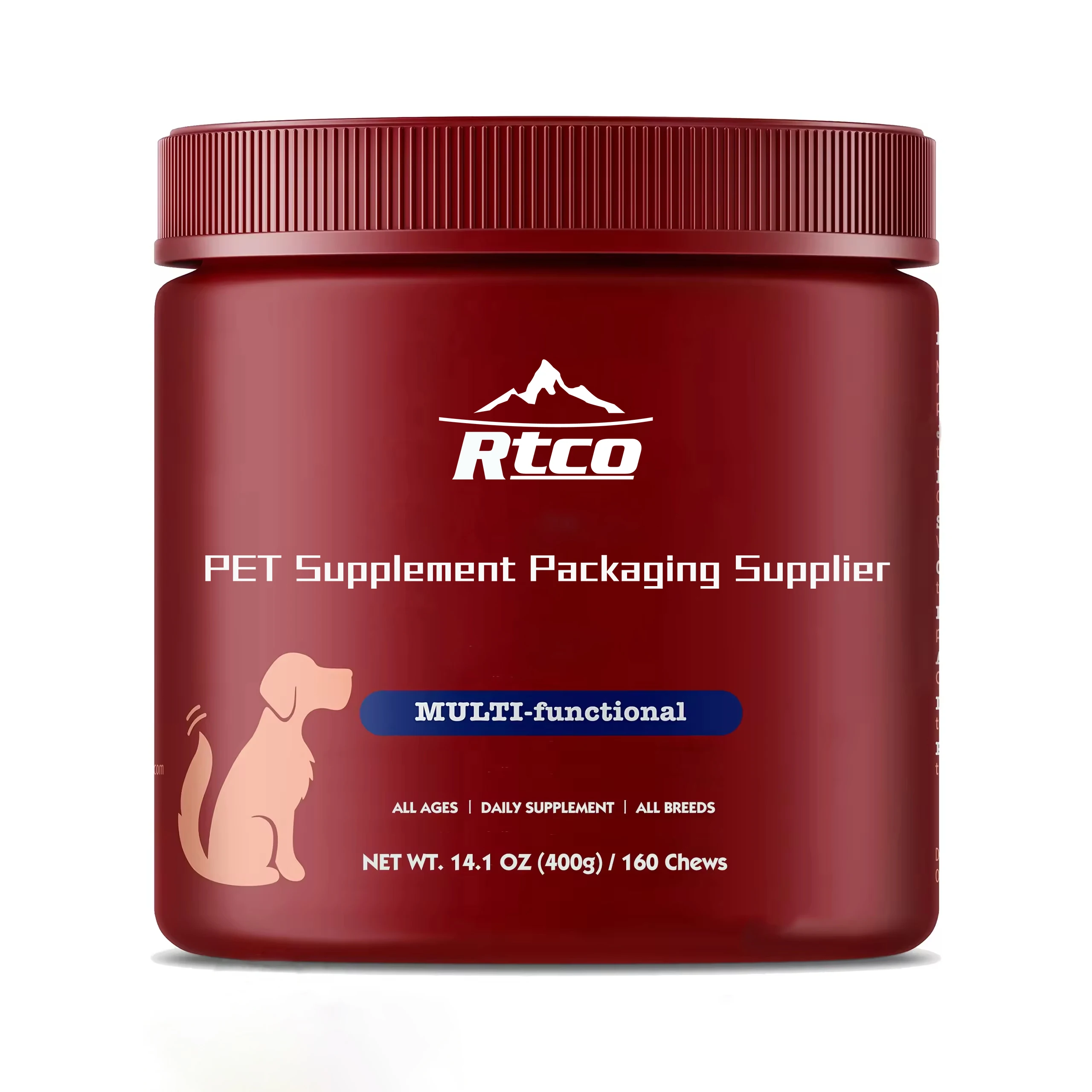 500 gm White Clear Supplement Jar Container Custom flip cap screw cap Vitamin Jar Food Grade pet Supplement Powder Jar Plastic