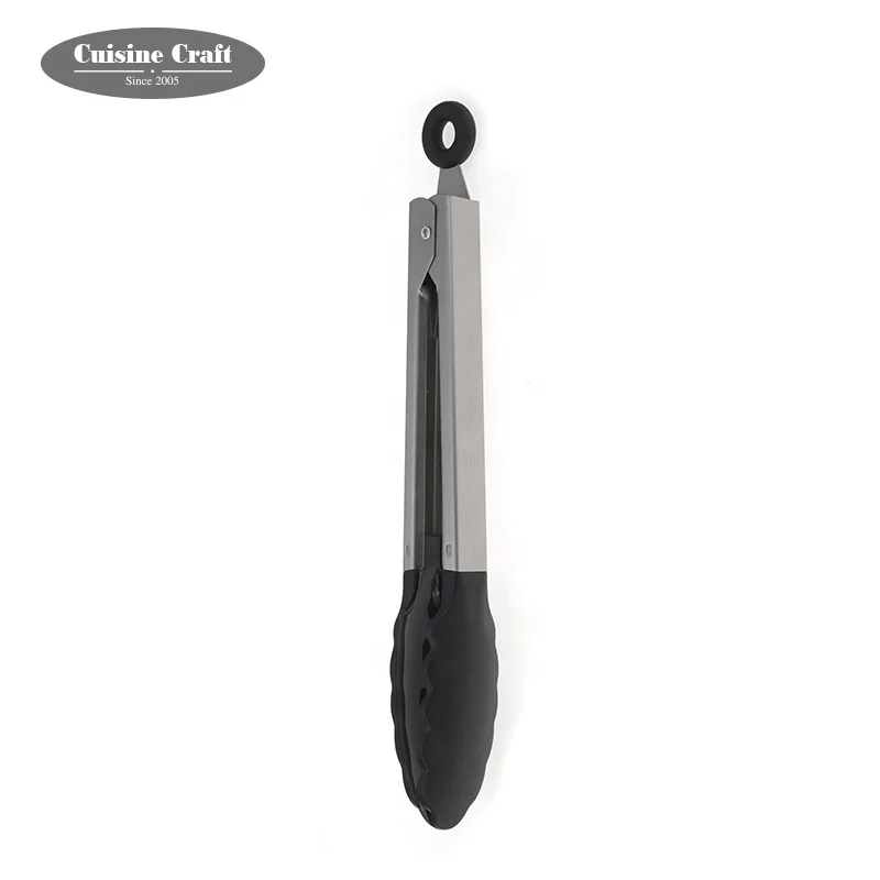 Good quality mini mylon silicone stainless steel kitchen fish food tongs