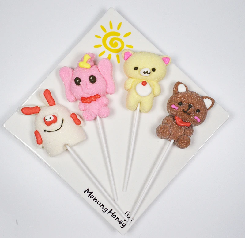 Halal Certificate Manufacture Supply Custom Christmas Decoration Soft Marshmallow Lollipop