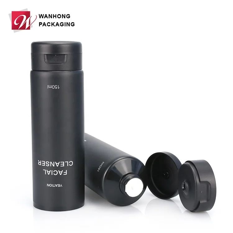
Factory Price 150ML Customized Plastic Packaging Matte Black Cosmetic Tube 