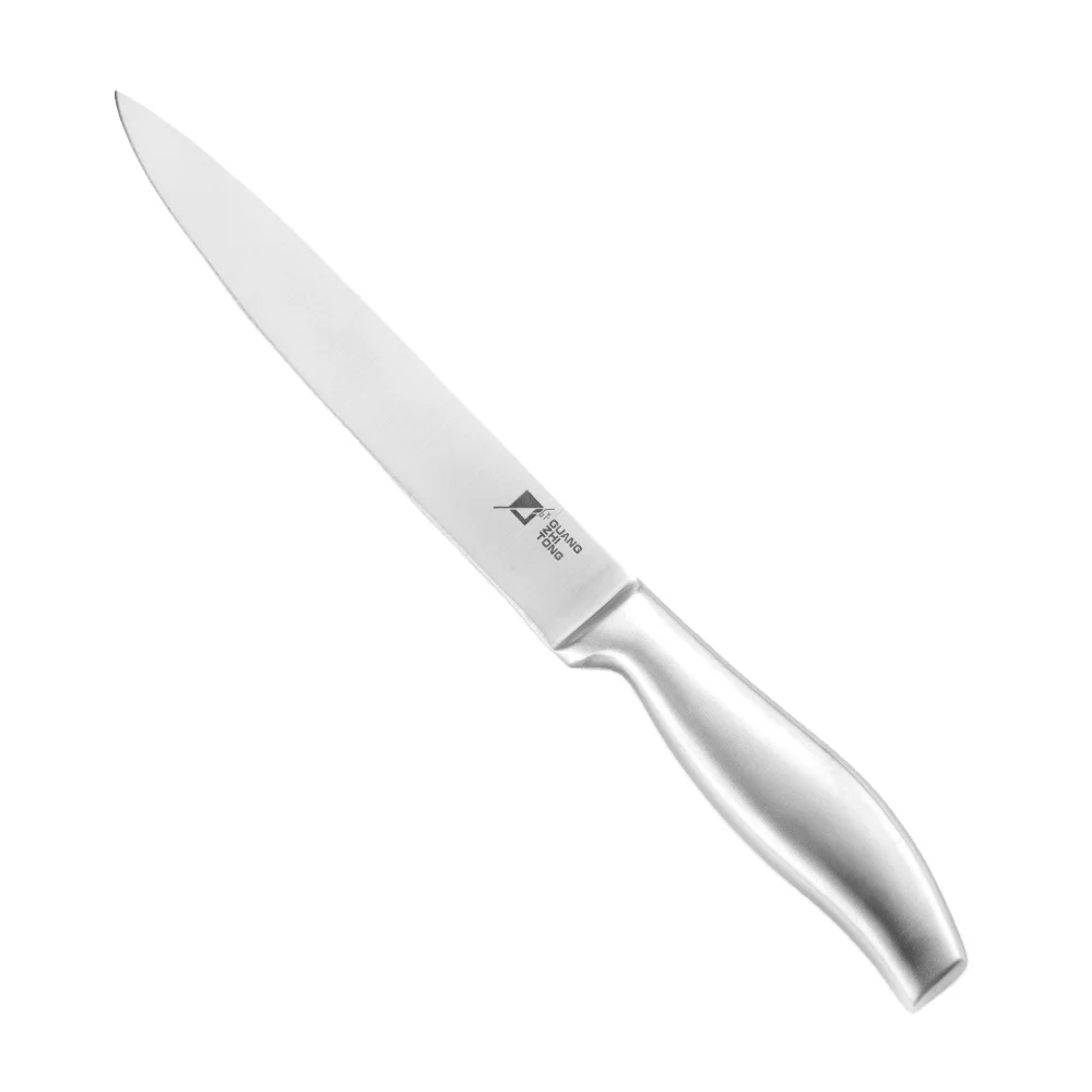 8-Inch Stainless Steel Kitchen Knife with Hollow Handle OEM Carving Slicing Knife Eco-Friendly Metal Kitchen Knife
