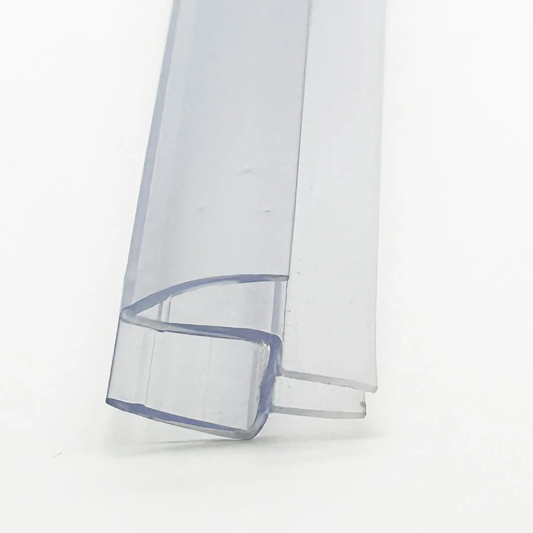 Easy Installation Waterproof Double Fin PVC Shower Door Bottom Seal Strip With Drip Rail