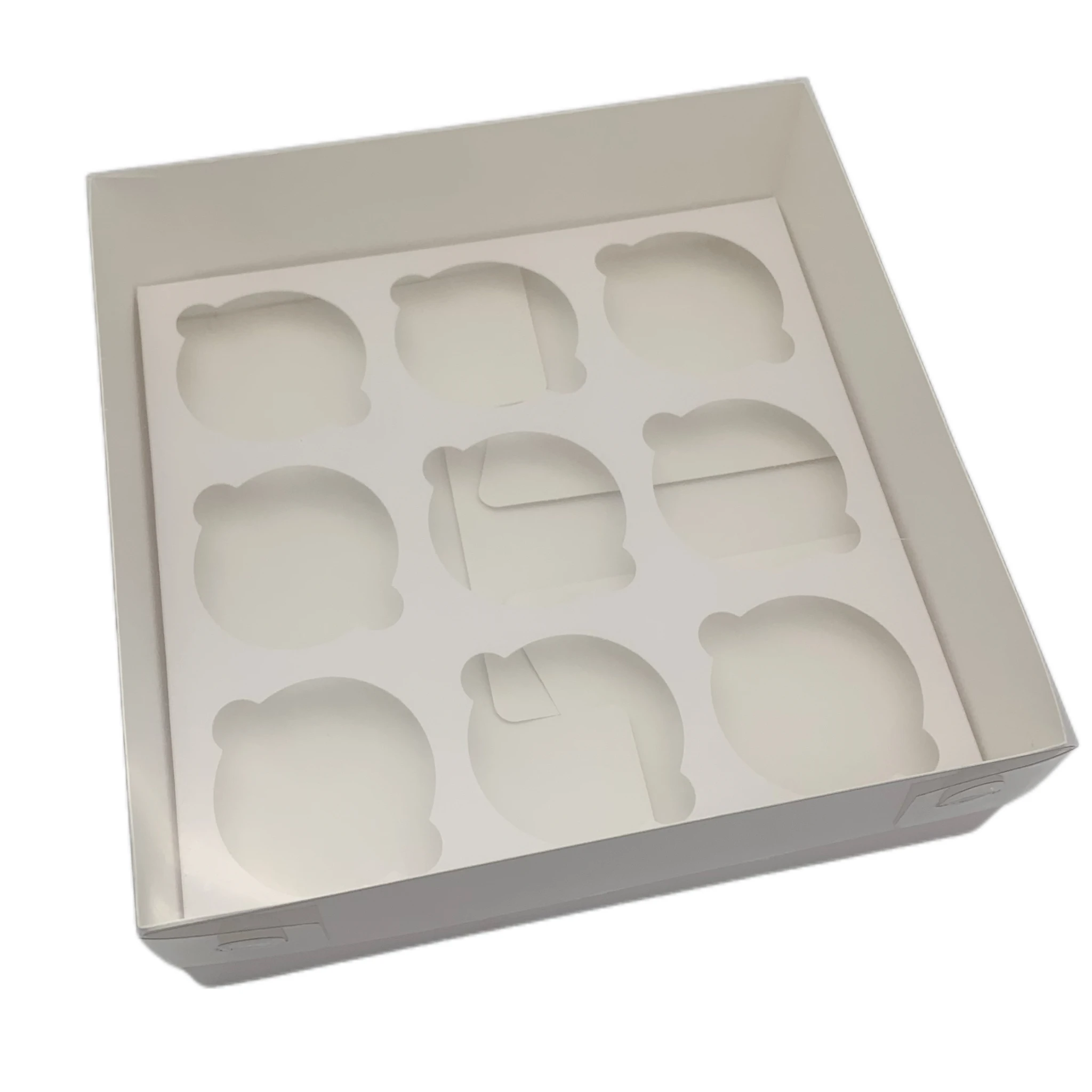 custom cake  box white cake packaging boxes hot sale cupcake boxes transparent plastic cover cupcakes package with PVC clear lid