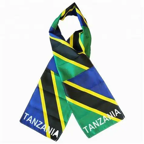 High quality Custom logo 17x145cm Europe Soccer Cup Scarf Fan Scarf Satin Polyester France England Brazil Argentine Scarf