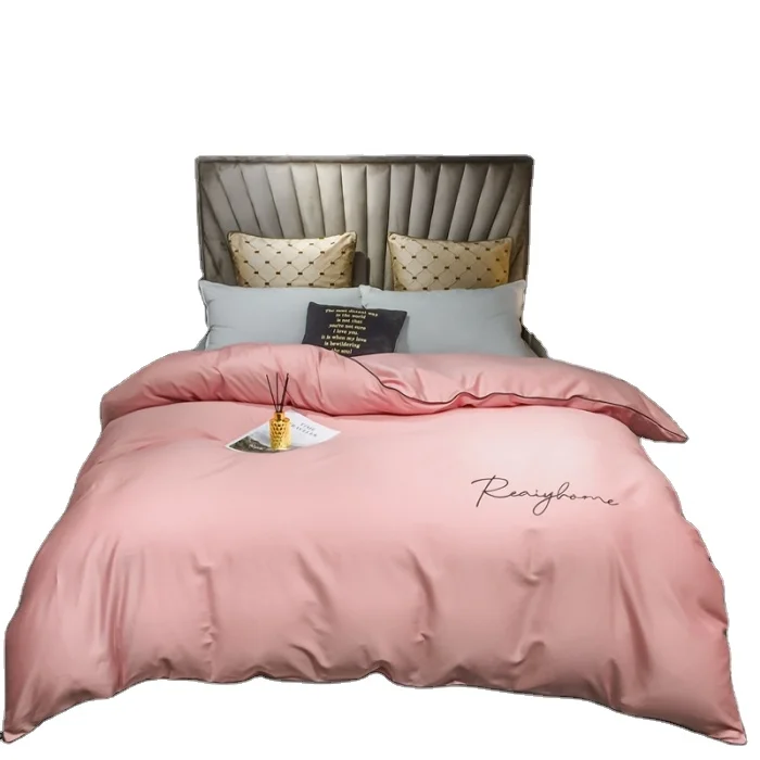 Горячая продажа 40S хлопок сатин вышивка пододеяльник 19