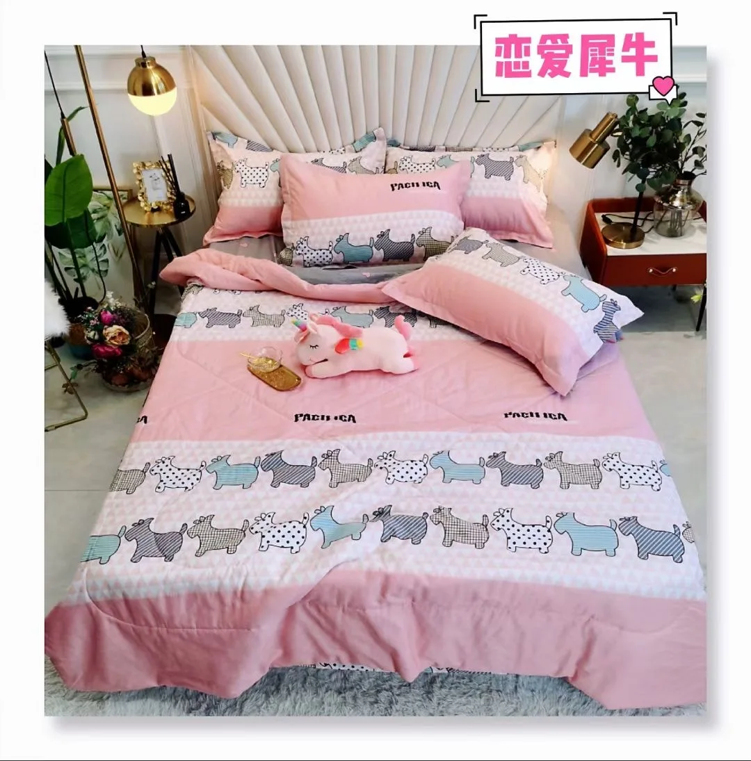 Великолепный дизайн; Новейшая модель; 4 предмета для простыни на кровать двуспальная кровать набор постельных принадлежностей мешок Количество замороженная Эльза и Анна постельные принадлежности комплект 100% хлопок