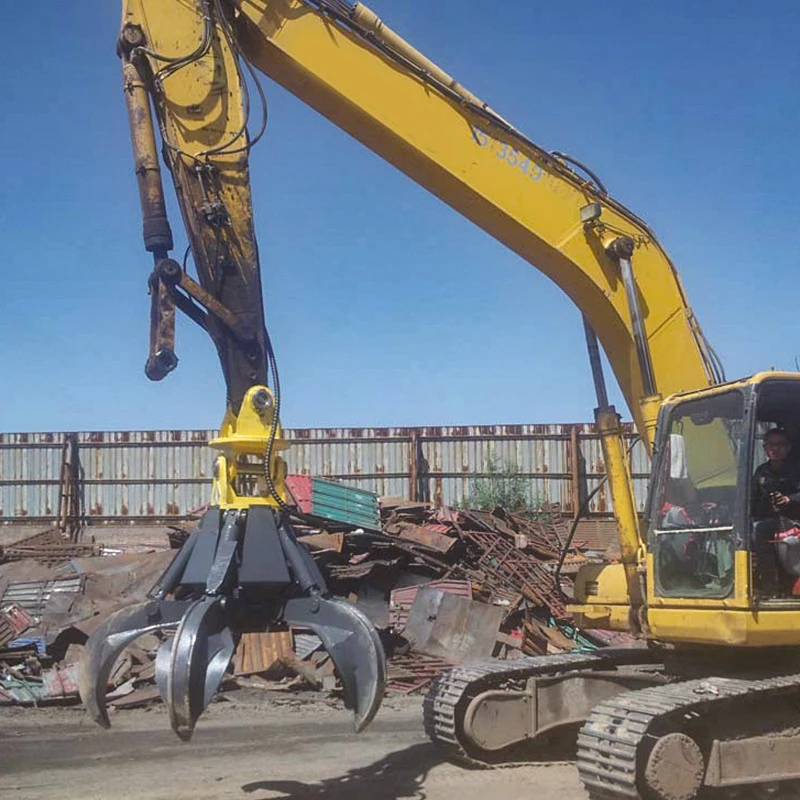 Hydraulic Skid Steer Log Grapple Mini Stone Grapple Excavator Metal Scrap Grabs