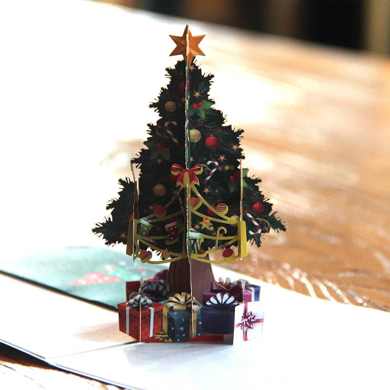  Рождественская открытка выдвижная елка Arbol De Navidad Mini 2020 в коробке набор 3d рождественских