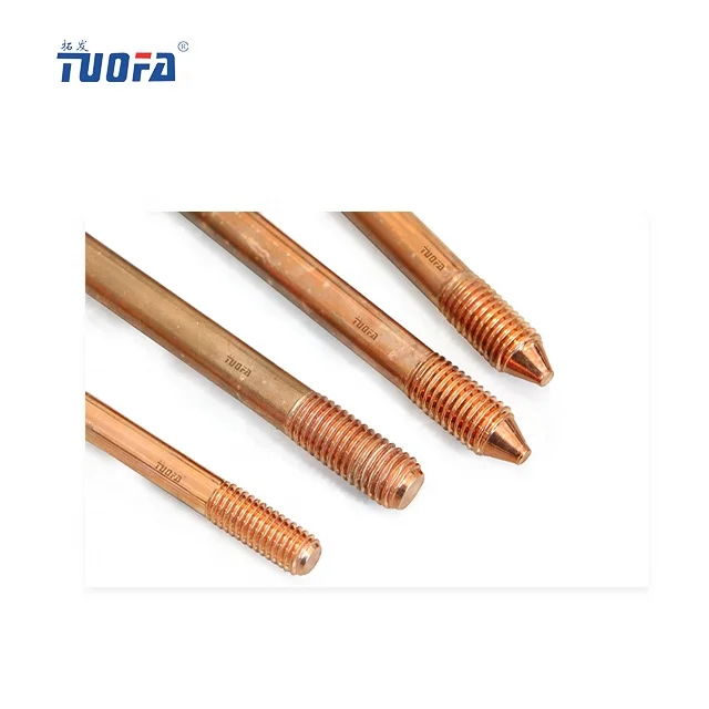copper clads earth rod with connection and coupler