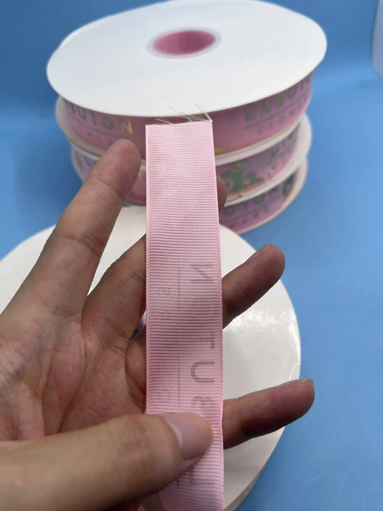 Wholesale Grosgrain Christmas Ribbon Roll Multicolored Eco-Friendly Woven Edge Gold Embossed LOGO Gross Grain Ribbon