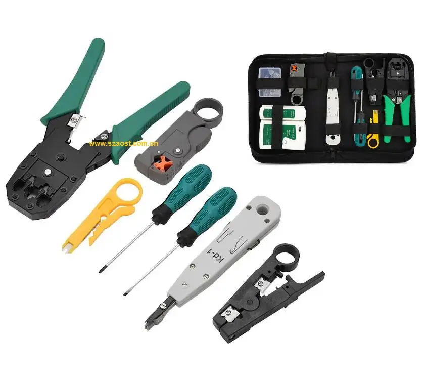 Hand Tools 12 in Network Tool Kit Set LAN Telecom Installation Electrical Rj45 Ethernet CAT5 CAT6Other Hand Tools