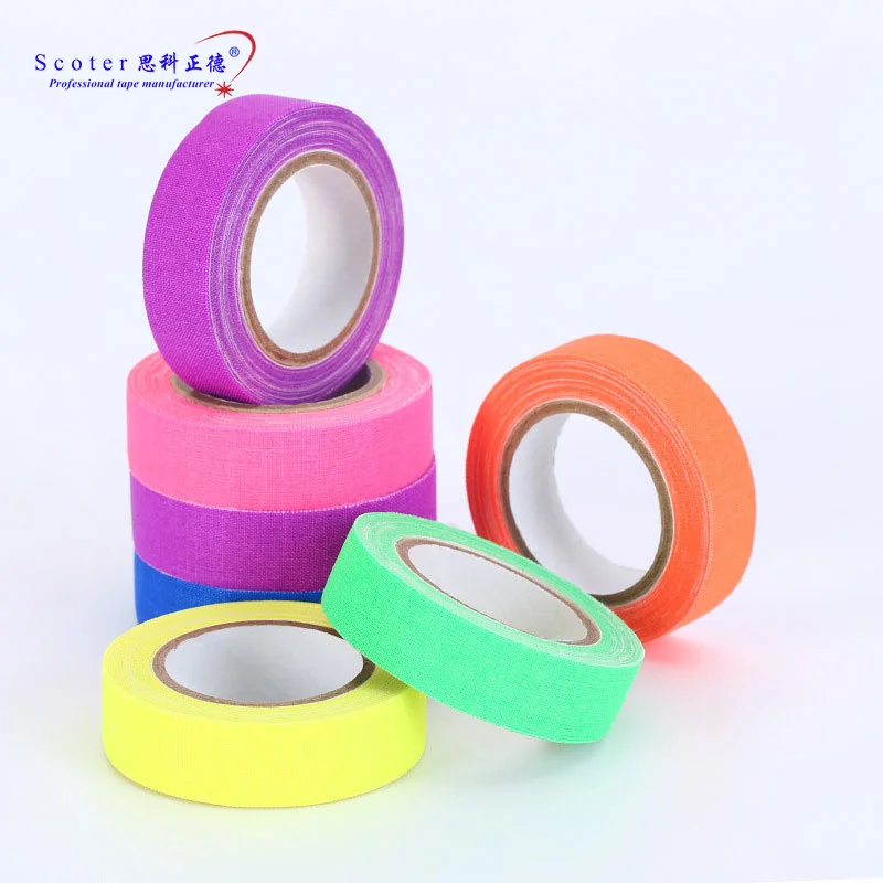 Hot sale visible uv fluorescent cloth duct tape blacklight warning marking cotton cloth tape