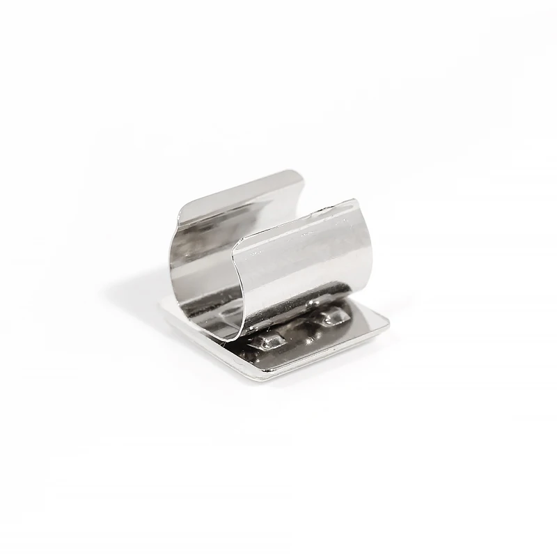 Office Accessories Silvery Color Pen Holder With Adhesive Tape Notebook Clip Pen Pencil Holder
