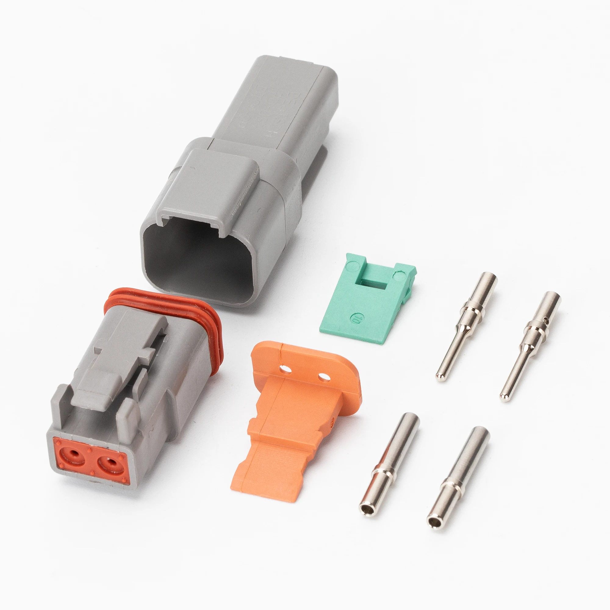 Deutsch 2 Pin Gray Color Connector DT04-2P+DT06-2S Waterproof Electrical Wire Connector Deutsch Set With Solid Contacts 14-20AWG
