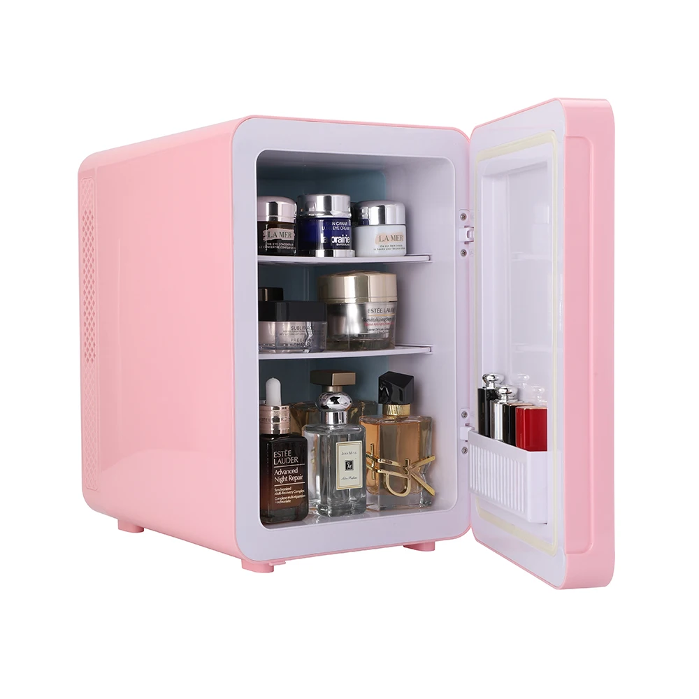 Skincare Fridge Mini 10 Liter Mirror Door Led Light 12v Warm And Cold Ac Dc Car Compact Refrigerators