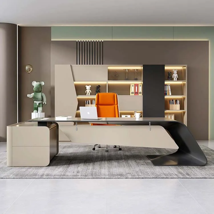 Office Furniture Executive Ceo Desk Boss Desks E1 Customize Melamine Material Luxury Wooden Lawyer Office Desk