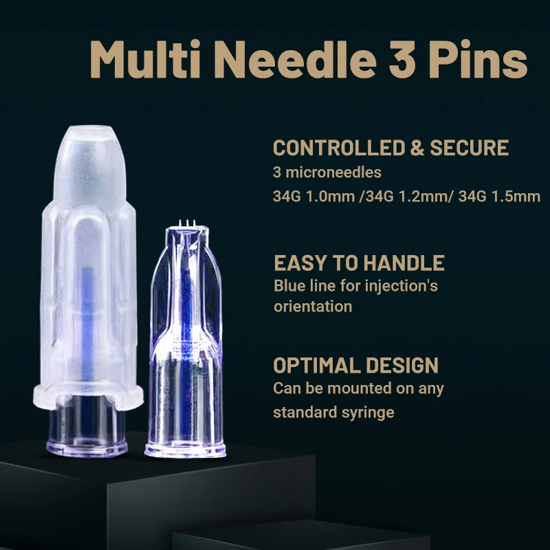 mesotherapy injection gun beauty single use vial  ez injector crystal multi shot meso 3 pin needle 1.5mm syringe