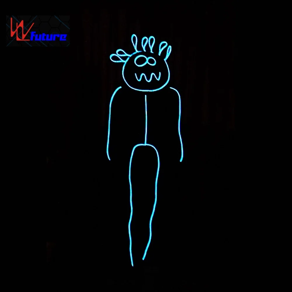 WL-093 Remote Control Fiber Optic Stick Figure Costume Stickman Dance Costume Use LED Suits Glow in The Dark Dresses Halloween