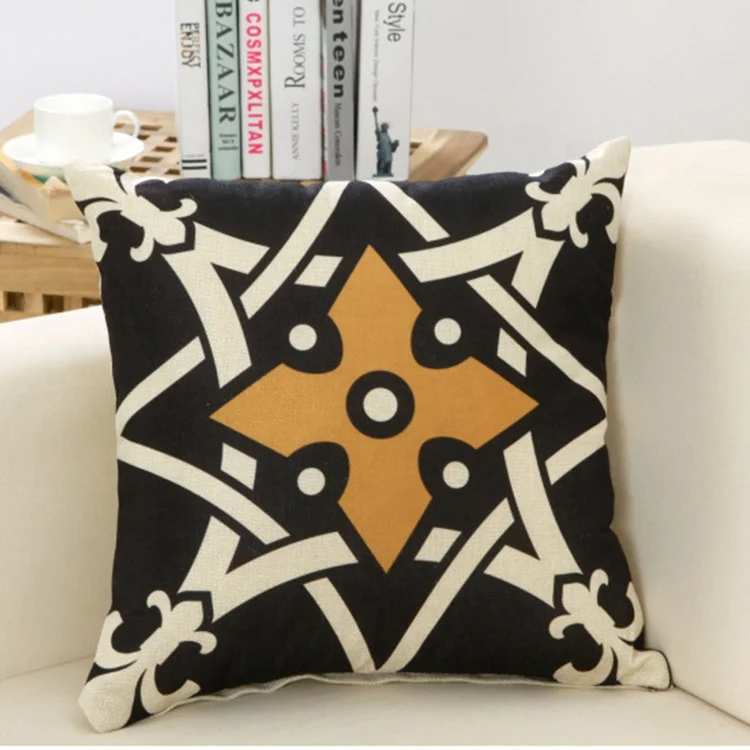Cheap Custom Printed Cotton Linen Pillow Cover Pillow Case Cover, african print cushion covers
