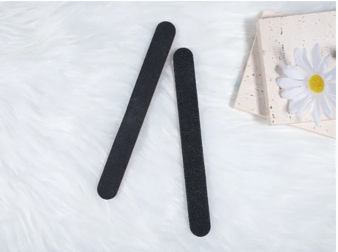 Emery board 100/180 high quality Black washable sandpaper professional Nail Care diamond half moon shape Nail Files