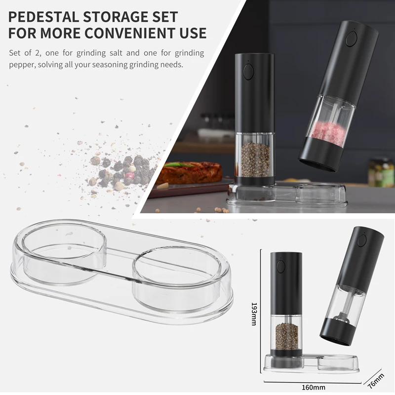 Cheap Mini Portable 95ML Electric Salt & Pepper Grinder Mills Set Powder by Lithium Battery