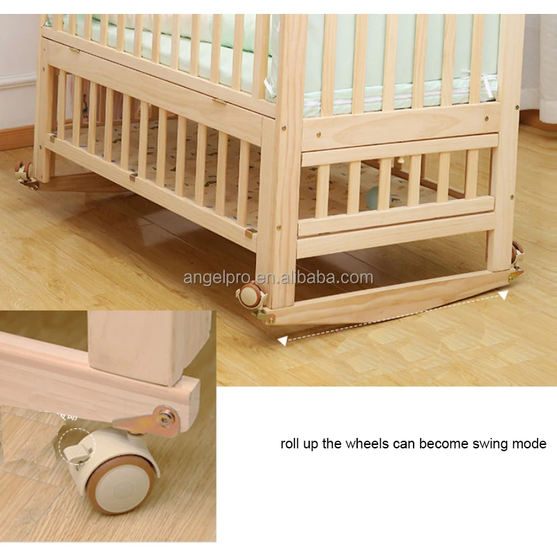 good quality cheap price baby cot bed solid wood cots baby bed swing crib growing children bed