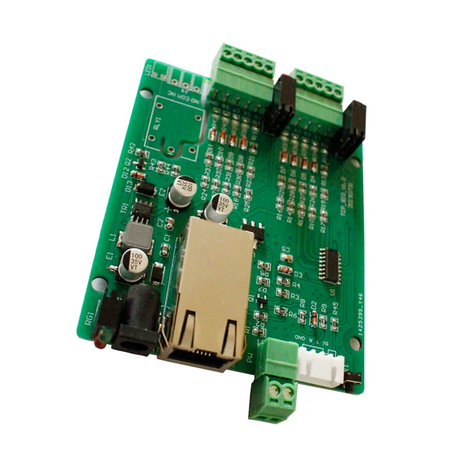 TCPIP Communication with 8 Channel relay output IO Control board Compatible Network and UART-TTL