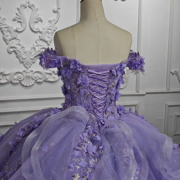Sleeveless Beading 3D Flower Vestidos De Romantic Quinceanera Dresses Ball Gown
