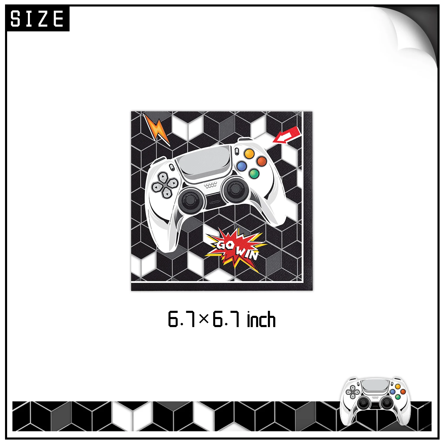 Games Console Theme Party Tableware Set  Disposable Paper Plates Set Dinner Picnic Cup Disposable Party Supplies Kits