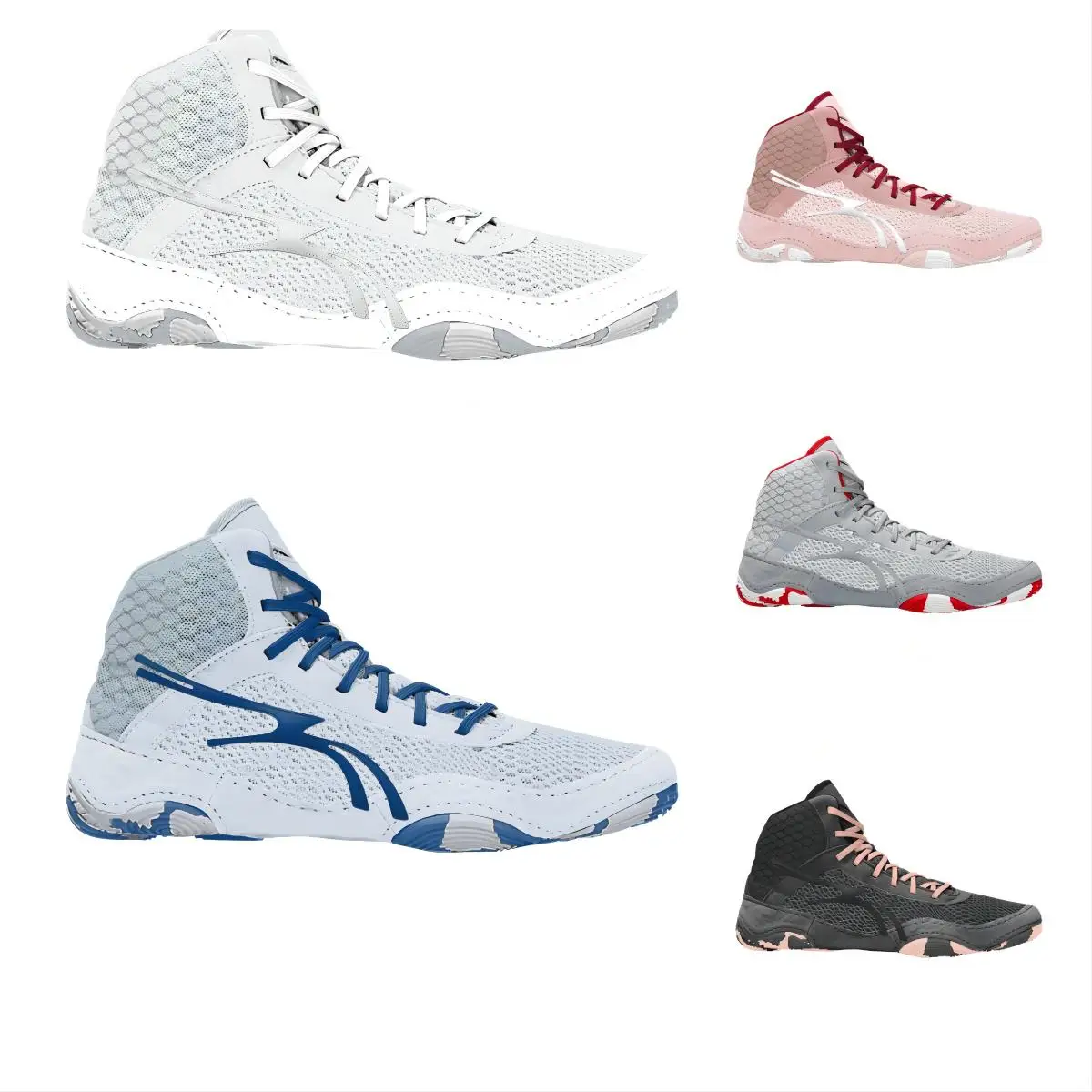 Custom Logo Professional Gym Training Men Boxing Boots  Wrestling Shoes for Genuine Leather Pvc
