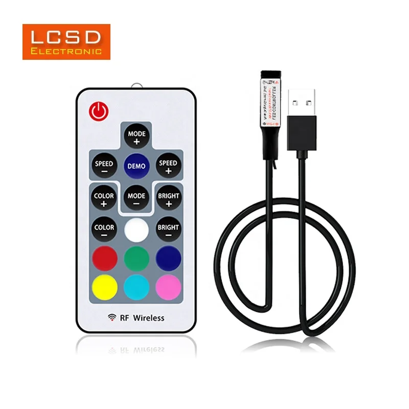 5V RF Remote Control Mini RF LED Controller USB RGB Controller Usb Wireless for Tv led lights