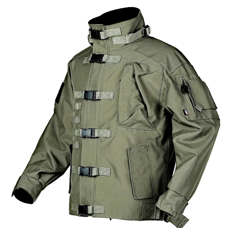 Outdoor scratch resistant and wear-resistant cycling and mountaineering multi pocket jacket.motorcycle s.windproof jacket