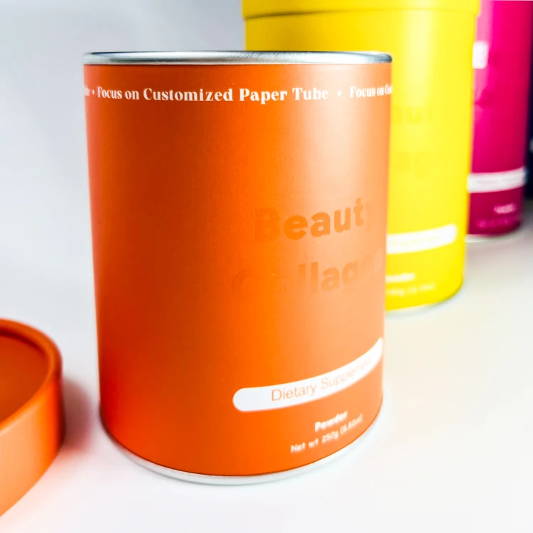 Hot Selling 3pcs Telescope Tube Protein Powder Paper Tube Cardboard Packaging Container with UV Logo