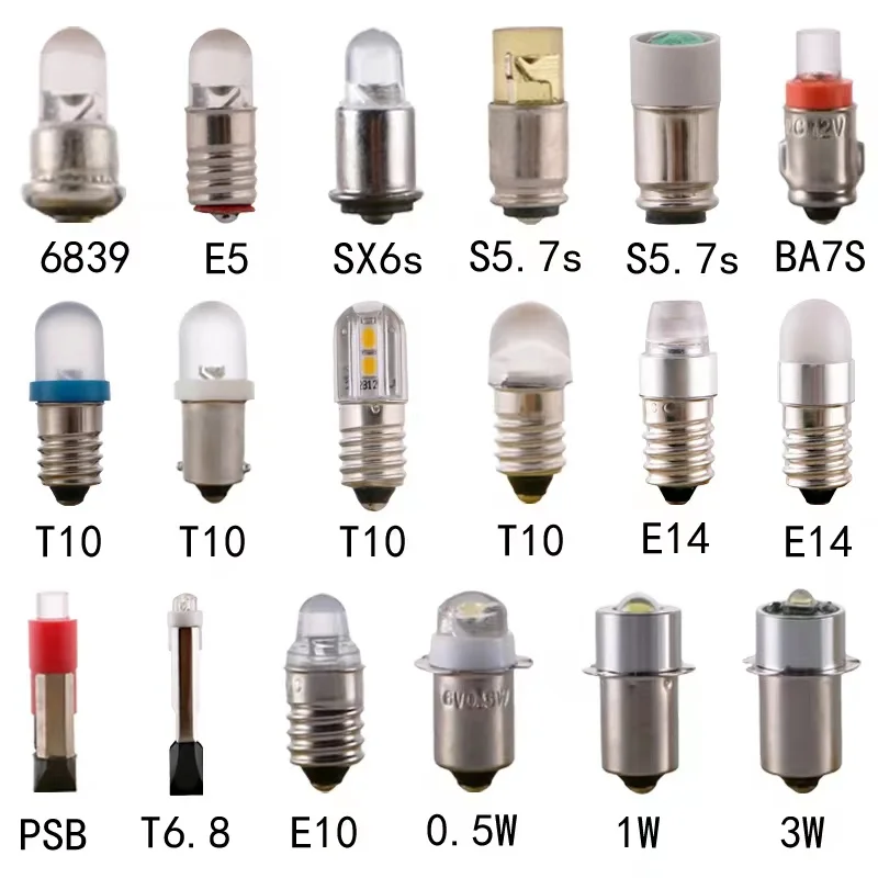 #44 #47 #313 #755 #757 #756 T3-1/4 LED Car Light Bulb 6V12V 24V 48V60V110V 240V Mini Truck