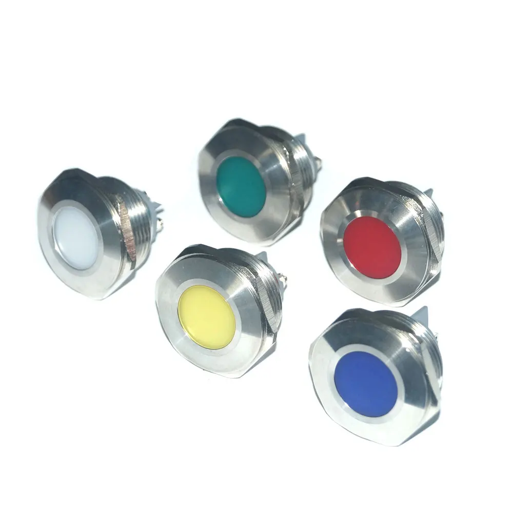 QZ Industrial Diameter 30mm LED Signal Pilot Lamp Indicator Light 3V 6V 12V 24V 36V 48V 110V 220V 5 Colors