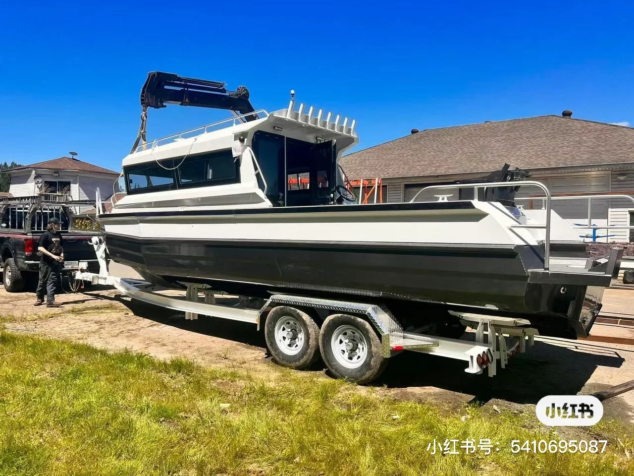 25ft 7.5m welded aluminium lobster fish pleasure Fishing vessel Speed Boats for sale With Cabin boat For sale with cheaper price