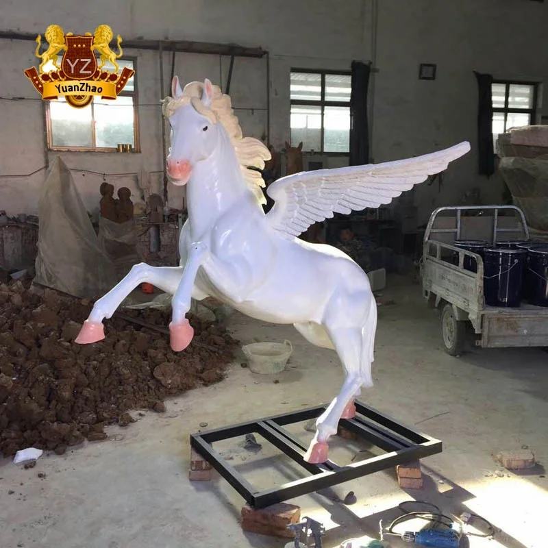 Outdoor decoration life size fiberglass animals horse for garden