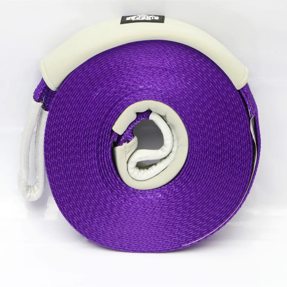 Спасательный буксировочный трос для лебедок фиолетовый ремешок съемки грузоподъемность 4500 кг 55 мм x 20 м всех транспортных