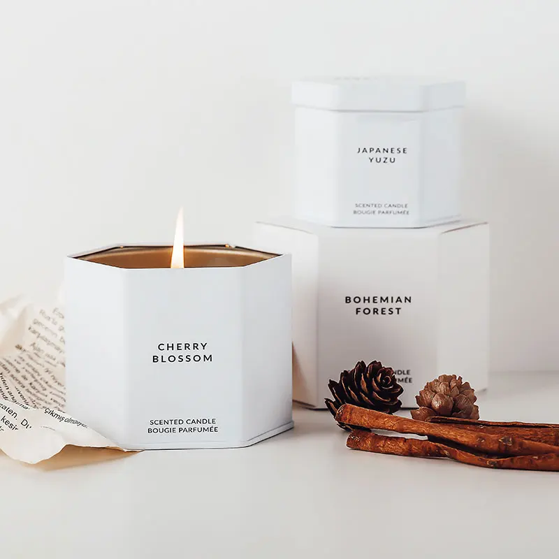 Aromatherapy birthday candle soy wax and essential oil aroma candle tin can gift box