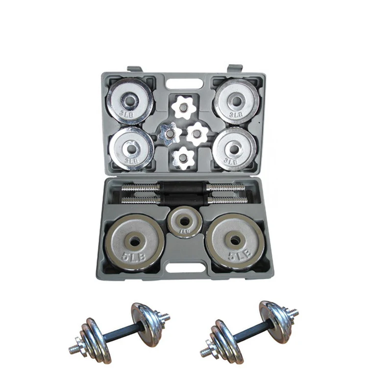 Top Quality Free Weight 44LBS Adjustable Chromed Dumbbell Set For Strength Training