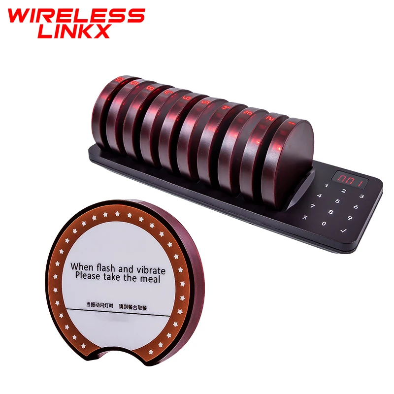 WirelessLinkx Restaurant Customer Guest Pager System Buzzers Queue System For Clinic Coffee Shop Church Food Truck
