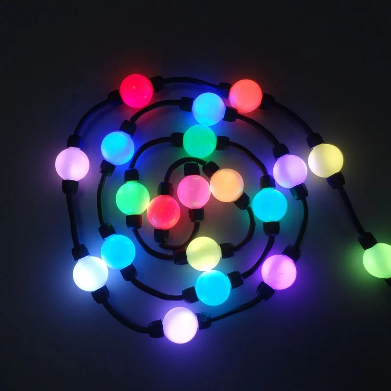 WS2811 6LEDs 3535 DC24V 3D effects 360 degree addressable pixel led ball light string 10pcs/string waterproof IP68